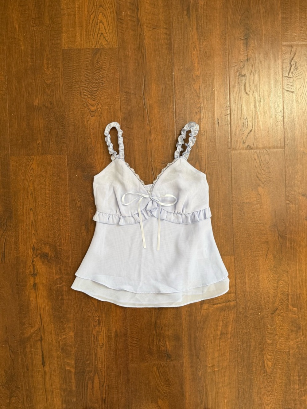 Princess Polly Light Blue Ruffle Cami